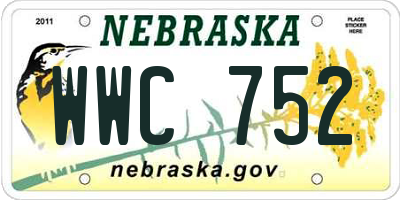 NE license plate WWC752