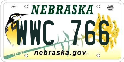 NE license plate WWC766