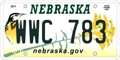 NE license plate WWC783