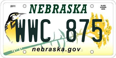 NE license plate WWC875