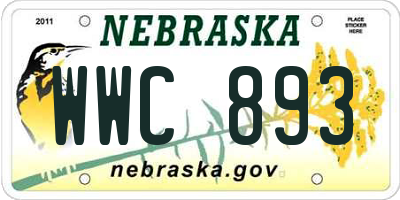 NE license plate WWC893