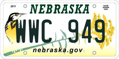 NE license plate WWC949