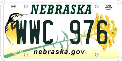 NE license plate WWC976