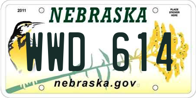 NE license plate WWD614