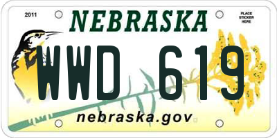 NE license plate WWD619