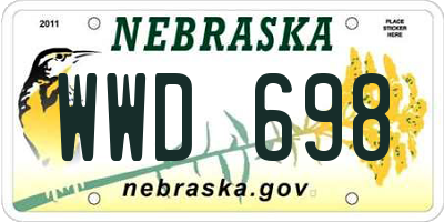 NE license plate WWD698
