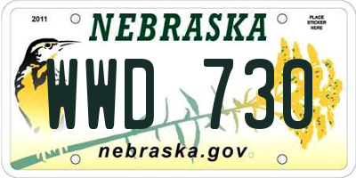 NE license plate WWD730