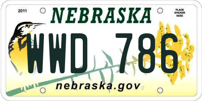 NE license plate WWD786