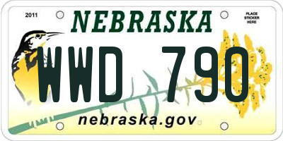 NE license plate WWD790