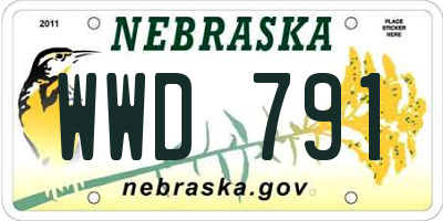 NE license plate WWD791
