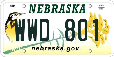 NE license plate WWD801