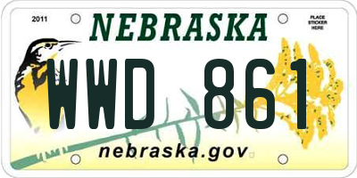 NE license plate WWD861