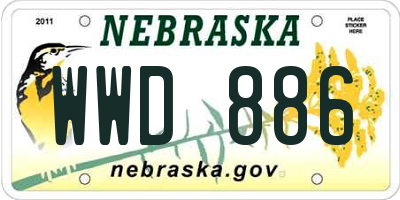NE license plate WWD886