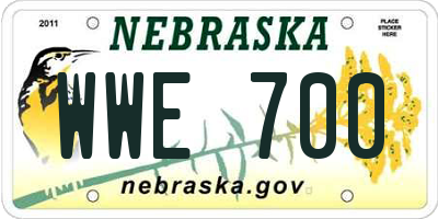 NE license plate WWE700