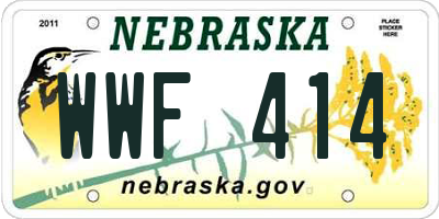 NE license plate WWF414
