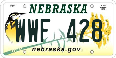 NE license plate WWF428