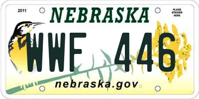 NE license plate WWF446