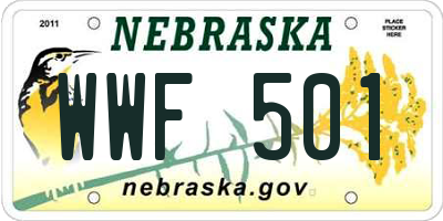 NE license plate WWF501
