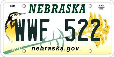 NE license plate WWF522