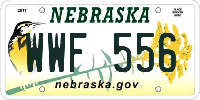 NE license plate WWF556