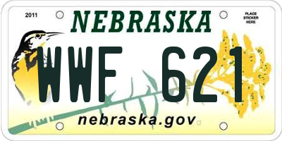 NE license plate WWF621
