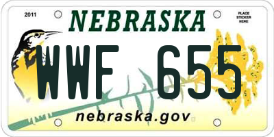 NE license plate WWF655