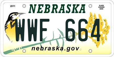 NE license plate WWF664