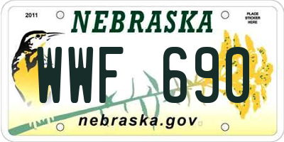 NE license plate WWF690