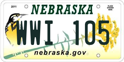 NE license plate WWI105