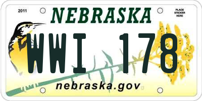 NE license plate WWI178