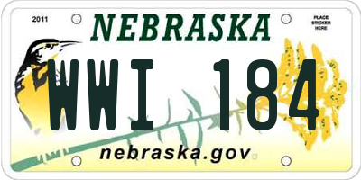 NE license plate WWI184