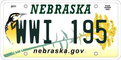 NE license plate WWI195
