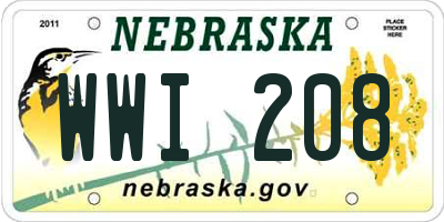 NE license plate WWI208