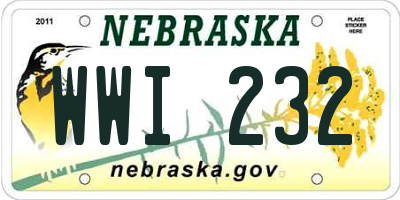NE license plate WWI232