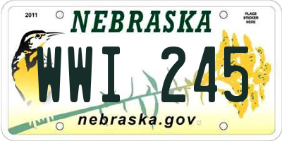 NE license plate WWI245