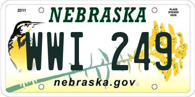 NE license plate WWI249