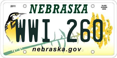 NE license plate WWI260