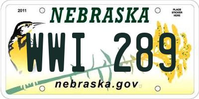 NE license plate WWI289