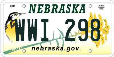 NE license plate WWI298