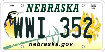 NE license plate WWI352