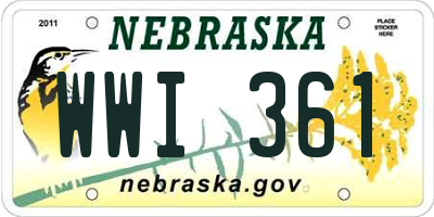 NE license plate WWI361