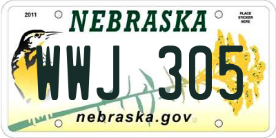 NE license plate WWJ305