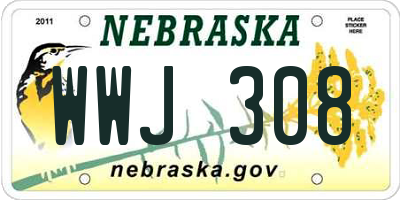 NE license plate WWJ308