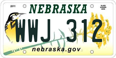 NE license plate WWJ312