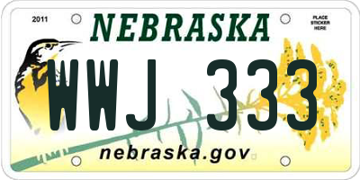 NE license plate WWJ333