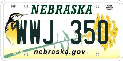 NE license plate WWJ350