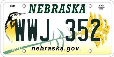 NE license plate WWJ352