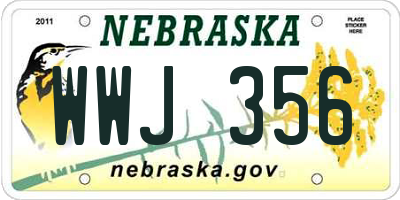 NE license plate WWJ356