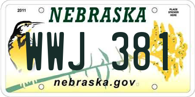 NE license plate WWJ381