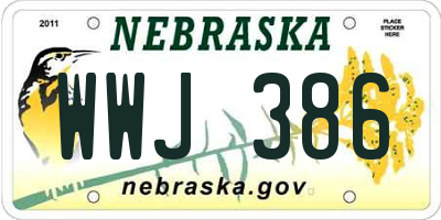 NE license plate WWJ386